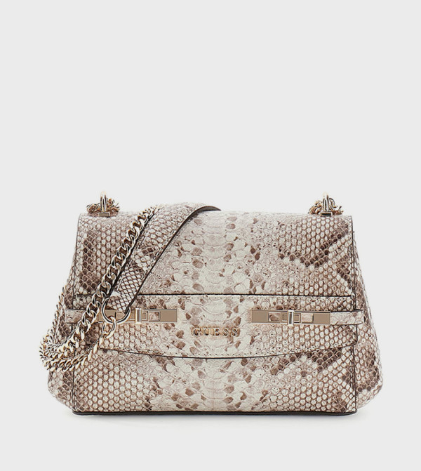 MELINDA Snakeskin Convertible Crossbody Bag