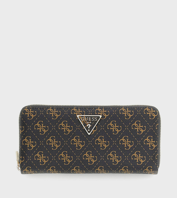 محفظة لوريل طويلة بنقشة شعار 