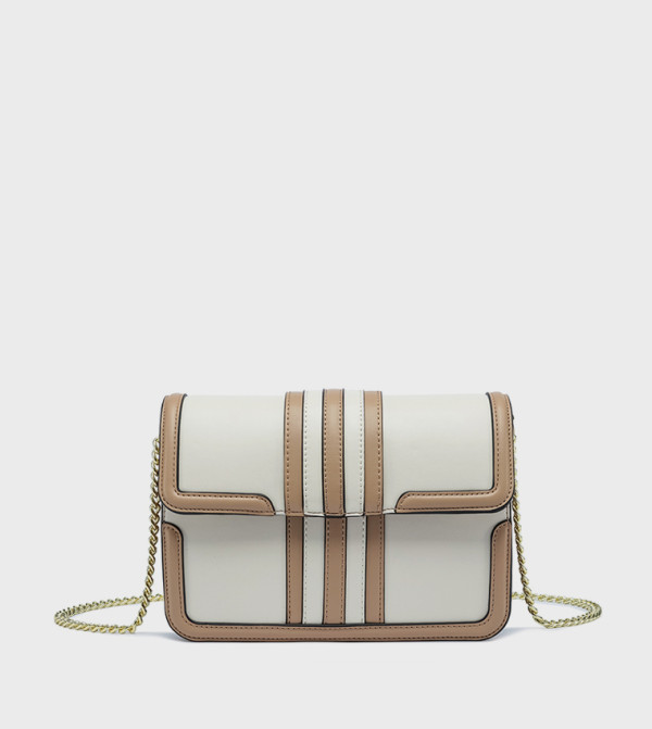 Contrast Detail Flap Crossbody Bag