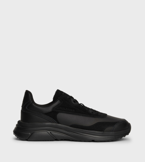 Lace-Up Leather Runner Sneakers