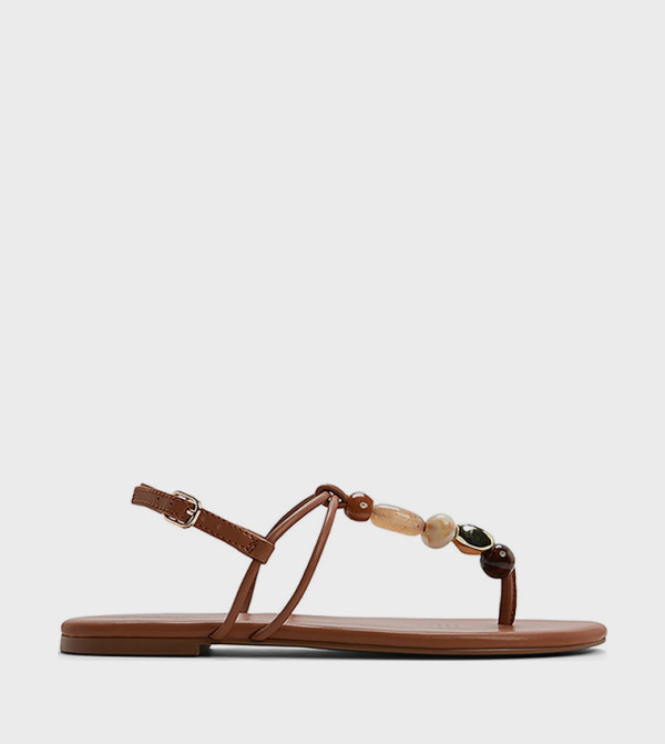 TOPAAZ Stone Detail Thong-Strap Flat Sandals