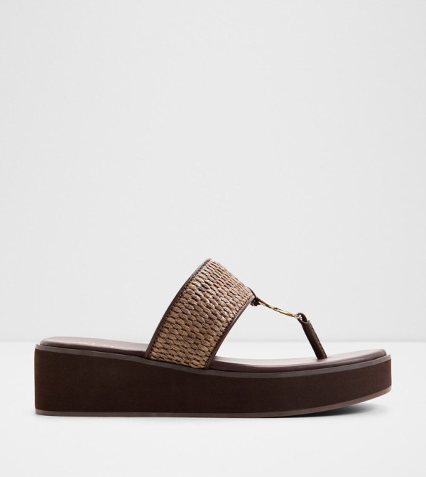 TRENALA Braided T-Strap Wedge Sandals
