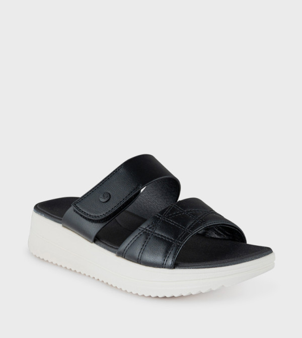 Stitch Detail Platform Sandals