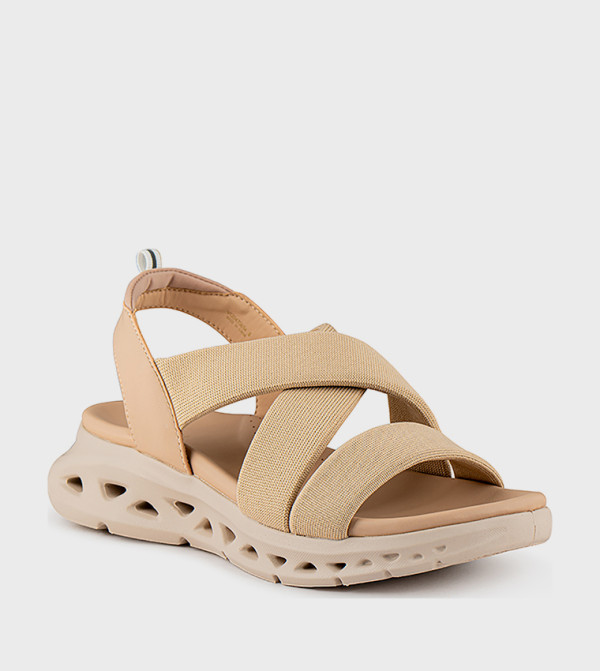 Textured Multi Strap Comfort Sandals
