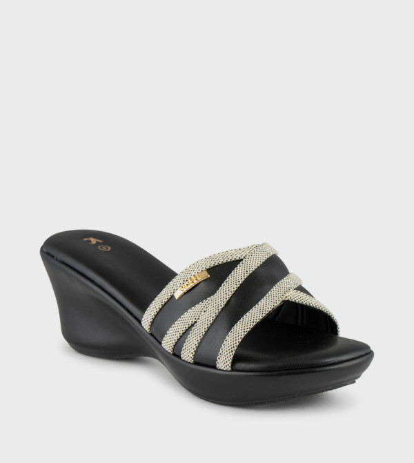 Criss-Cross Strap Wedge Sandals