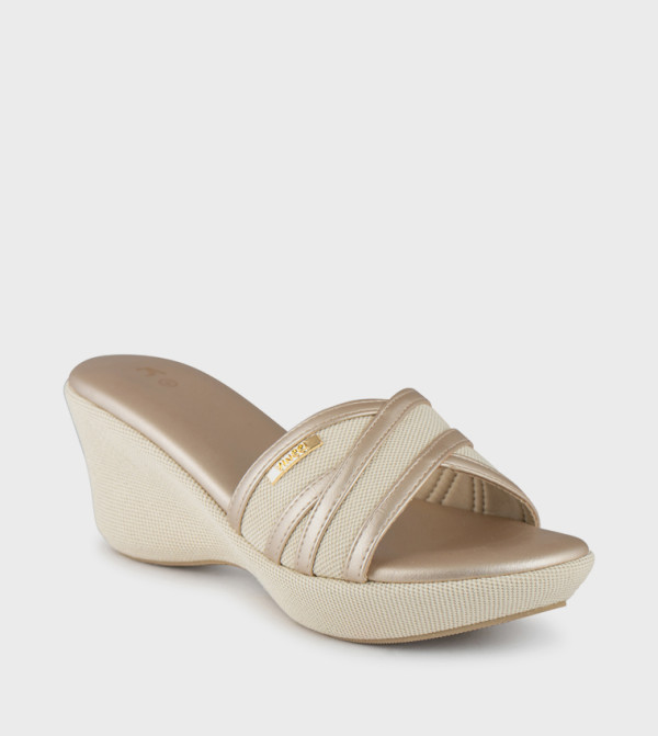 Criss-Cross Strap Wedge Sandals