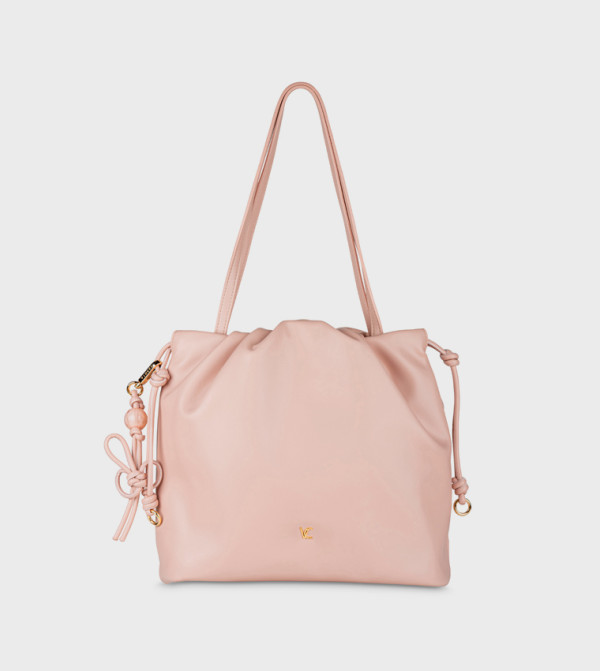 Solid Drawstring Tote Bag
