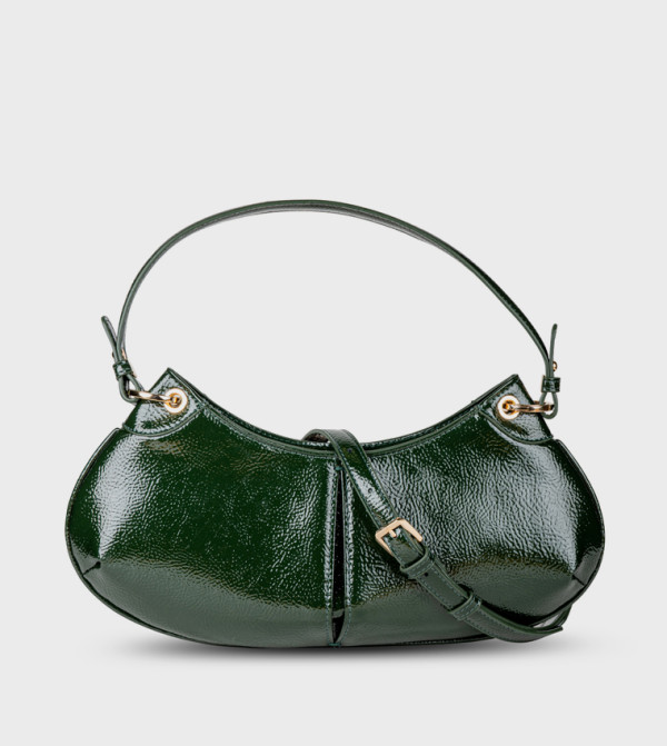 Textured Zip Closure Shoulder Bag