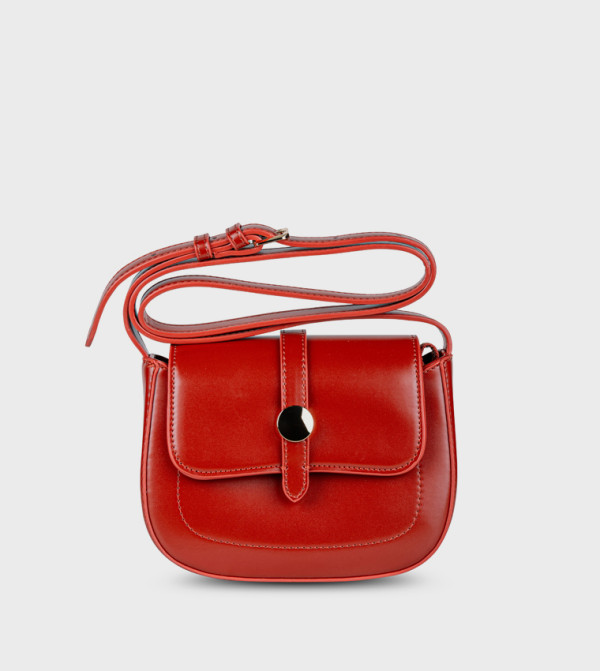 Button Detail Flap Crossbody Bag