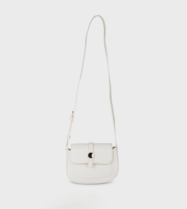 Button Detail Flap Crossbody Bag