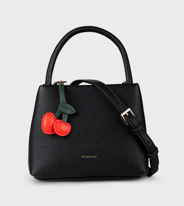 Textured Snap Button Handheld Bag