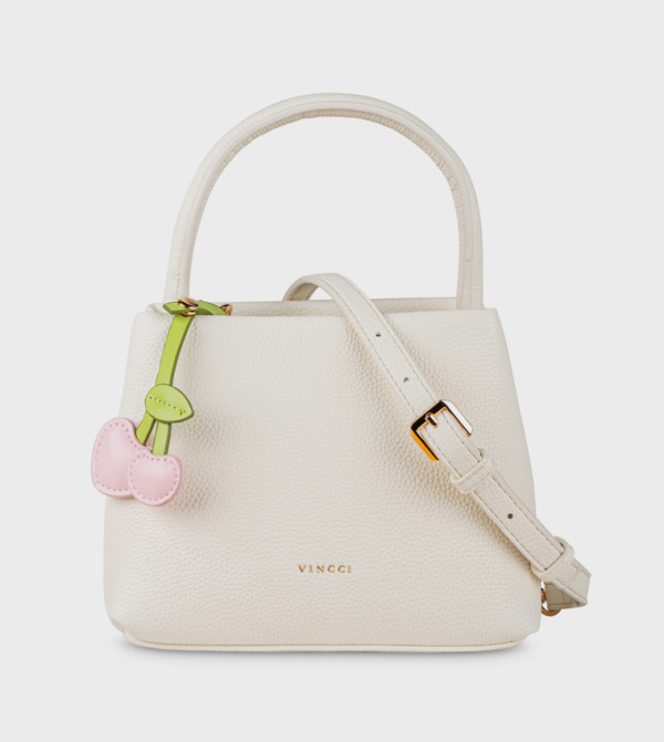 Textured Snap Button Handheld Bag