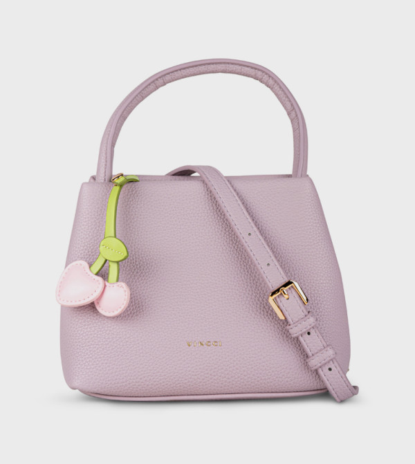 Textured Snap Button Handheld Bag