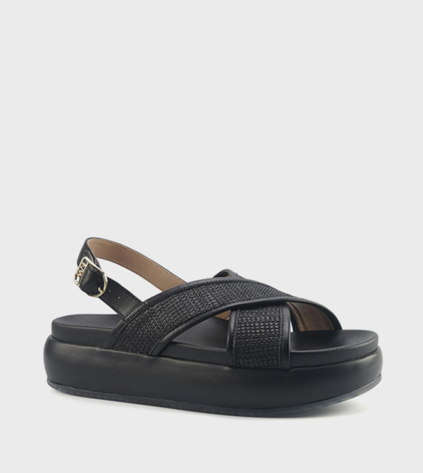 VITA Textured Slingback Platform Sandals
