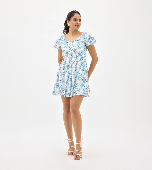 Floral Viscose Mini Dress