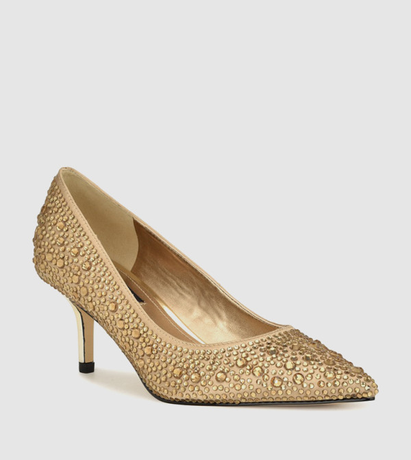 ARLENES-FW Embellished Kitten Heel Pumps