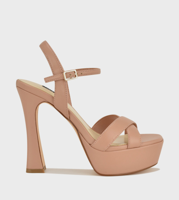 IRIV Solid Ankle Loop Platform Sandals
