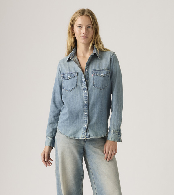 ICONIC Washed Long Sleeves Denim Shirt