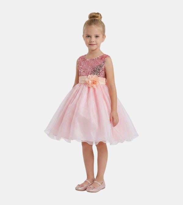 Sequin Tulle Fit & Flare Dress
