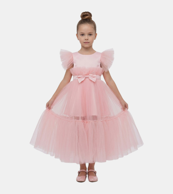 Ruffled Puff Sleeves Princess Dress