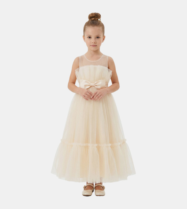 Tulle Flower Girl Dress with Bow