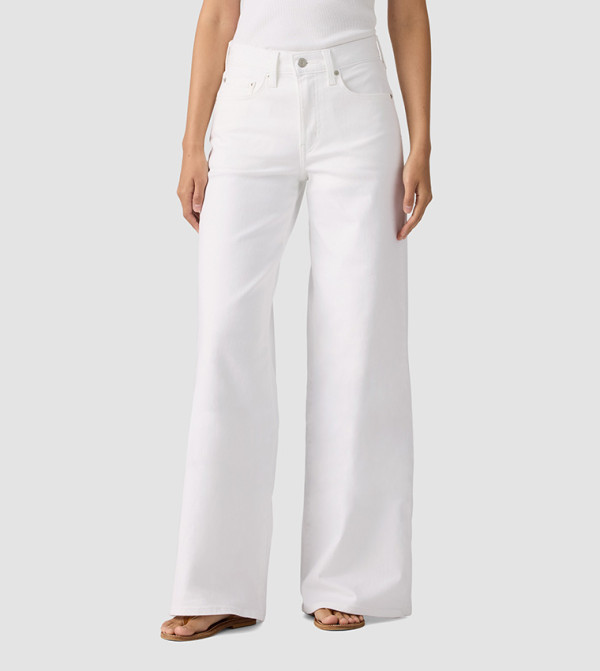 Levi's  Clothing - White Wide Leg Jeans