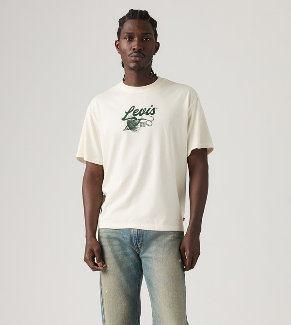 ليفايز  تيشيرتات كاجوال - بيج Round Neck T-Shirts