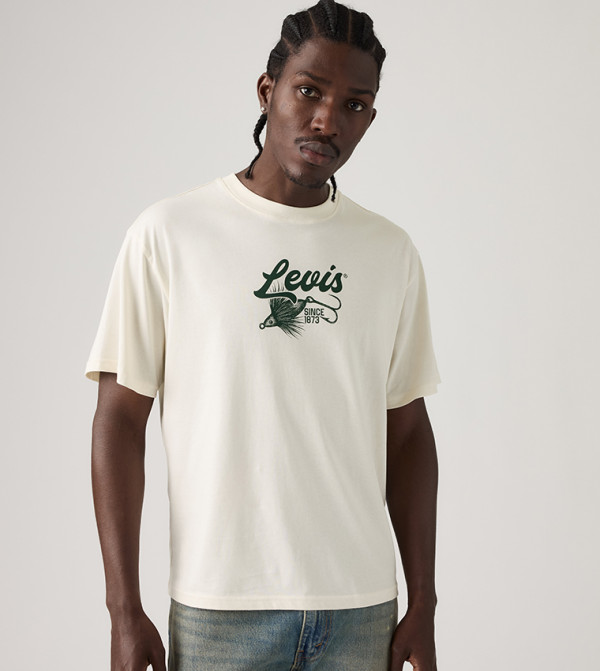 ليفايز  تيشيرتات كاجوال - بيج Round Neck T-Shirts