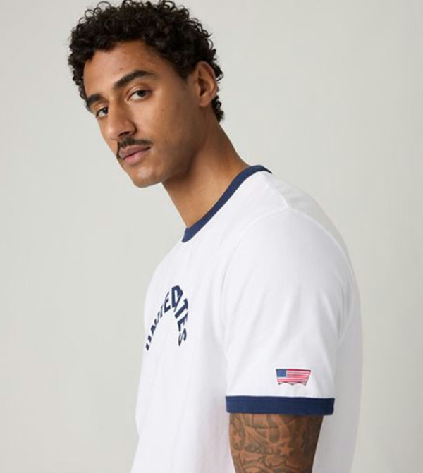 ليفايز  ملابس - أبيض Round Neck T-Shirts