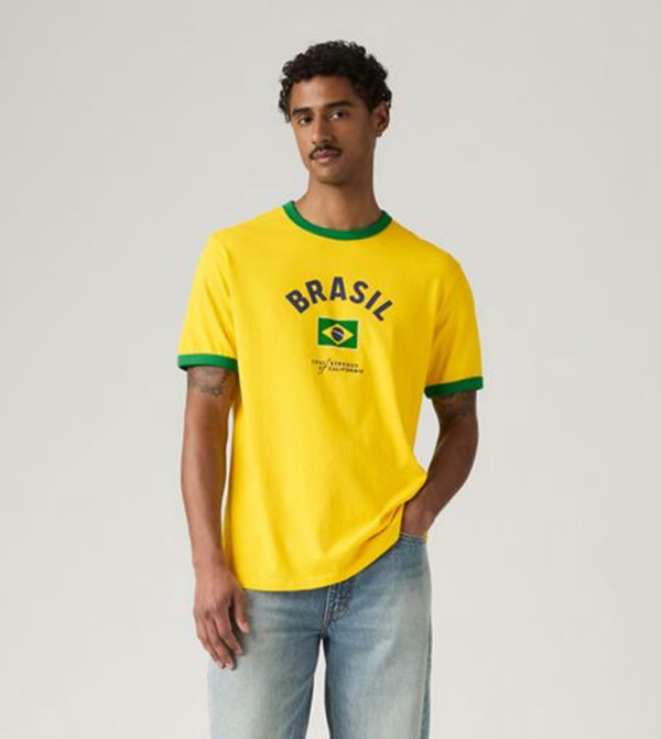 ليفايز  ملابس - أصفر Round Neck T-Shirts