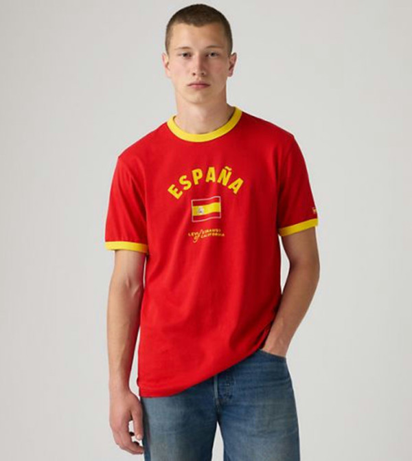 ليفايز  ملابس - أحمر Round Neck T-Shirts