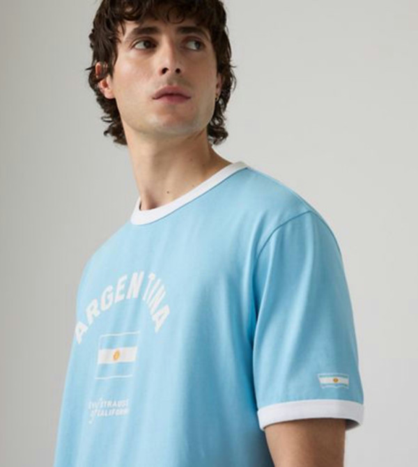 ليفايز  ملابس - أزرق Round Neck T-Shirts