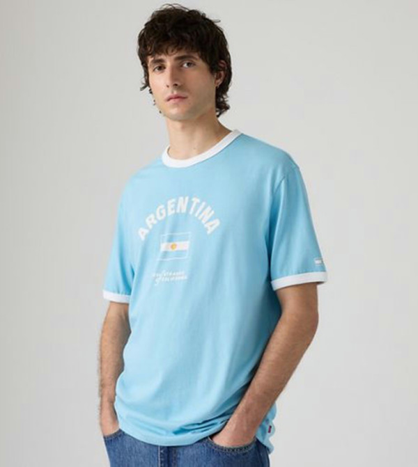 ليفايز  ملابس - أزرق Round Neck T-Shirts