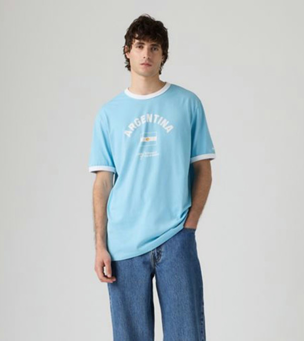 ليفايز  ملابس - أزرق Round Neck T-Shirts