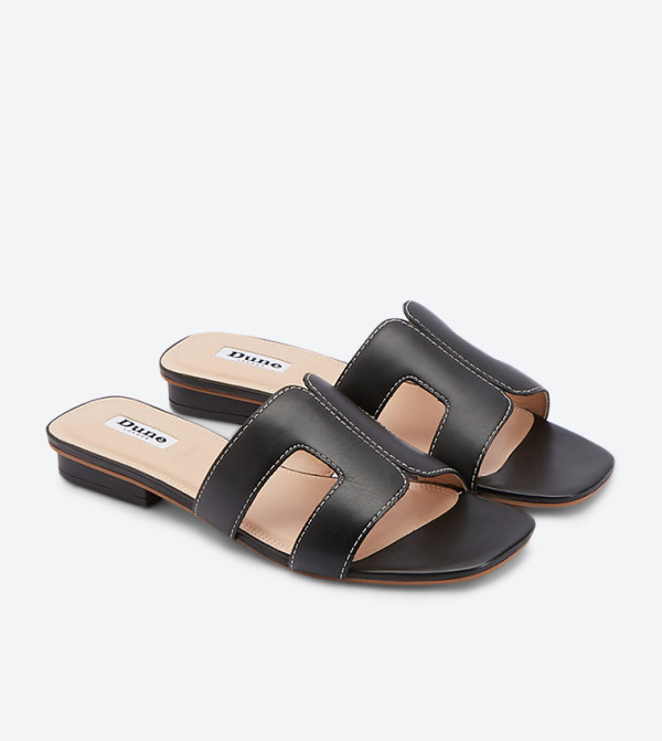 Dune London  Flip flops and Slides - Black Flats