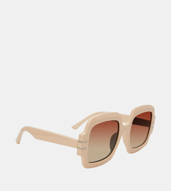 Steve Madden Steve Madden - Beige Square Sunglasses