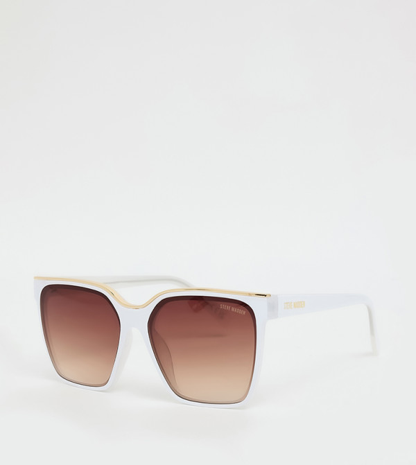 Steve Madden  Square Sunglasses - White undefined