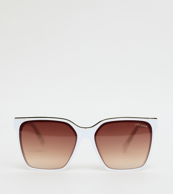 Steve Madden  Square Sunglasses - White undefined