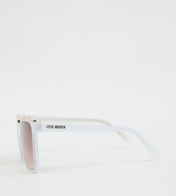 Steve Madden  Square Sunglasses - White undefined
