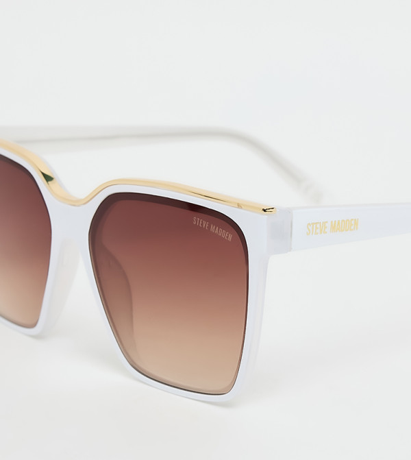 Steve Madden  Square Sunglasses - White undefined