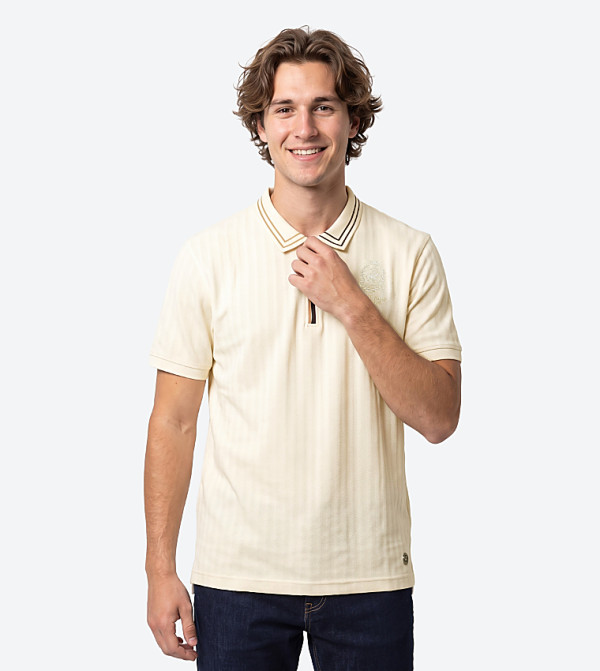 Beverly Hills Polo Club  Polo T-Shirts - Ivory Polo T-shirts