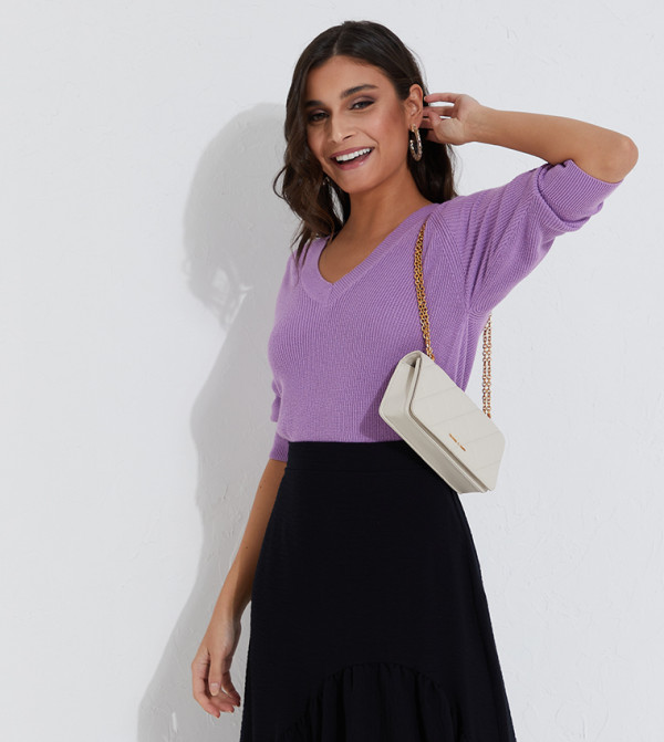 Charles & Keith Accessories - Cream Cross Body