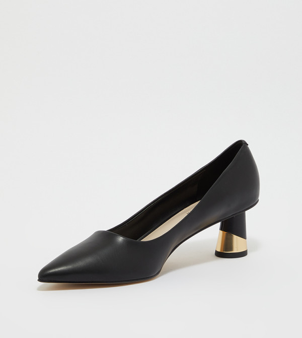 Charles & Keith Fashion Heels - Black Block Heels