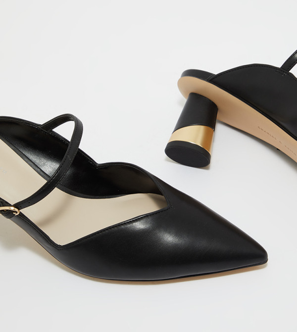 Charles & Keith Fashion Heels - Black Block Heels