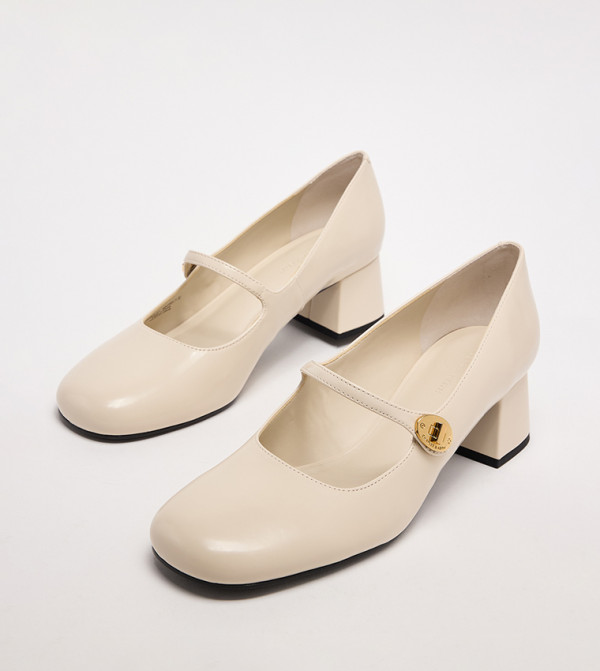 Charles & Keith  Mary Janes - Beige Mary Janes