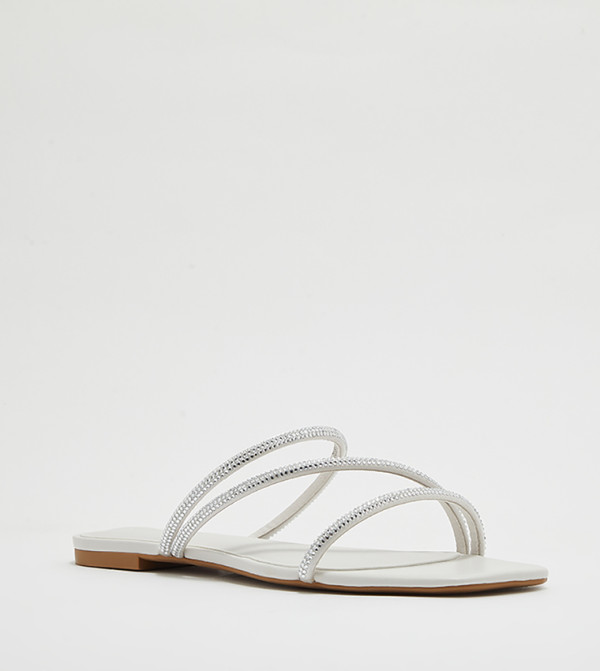 Charles & Keith Charles & Keith - White Flat Sandals