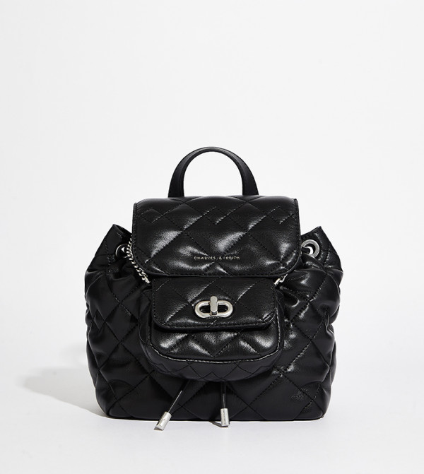 Charles & Keith Travel Bags - Black Backpacks