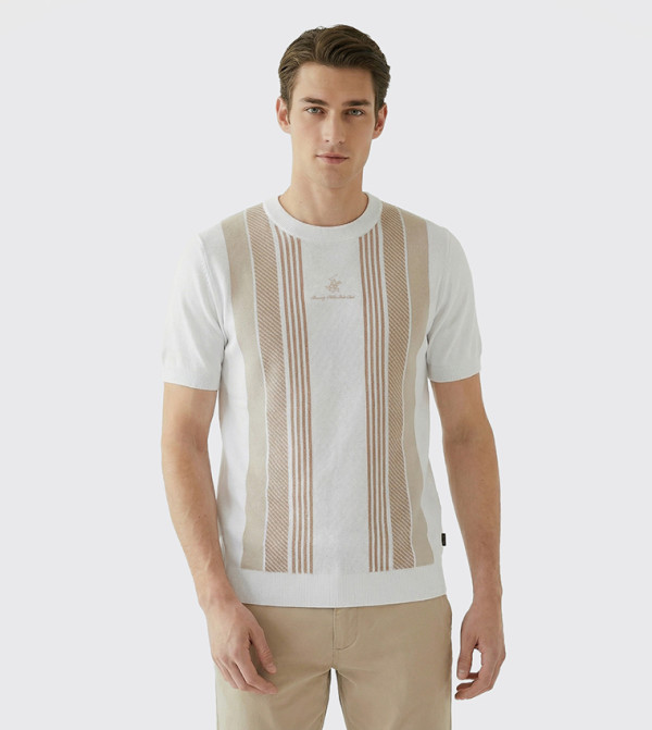 بيفرلي هيلز بولو كلوب  كنزة - أبيض Round Neck Sweaters