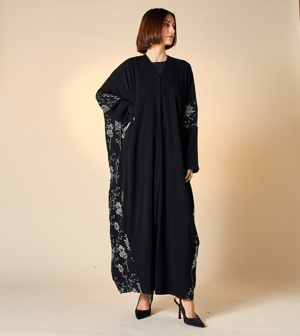 اتش ام  عباية - أسود Abayas