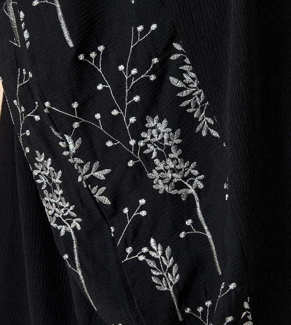 اتش ام  عباية - أسود Abayas